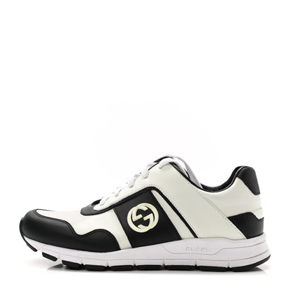 Gucci Calfskin Womens Interlocking G Sneakers 35.5 Black White 1 of 11