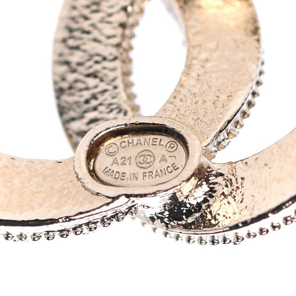 Chanel Crystal Pearl CC Earrings Gold 4 of 4