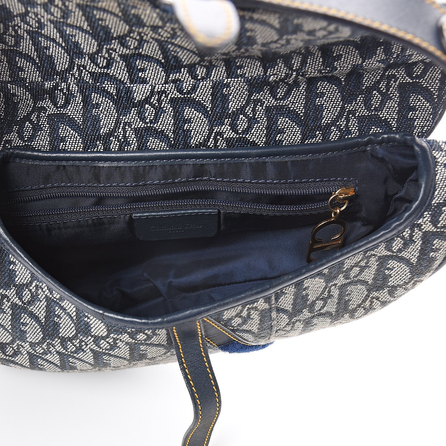 Christian Dior Monogram Saddle Bag Blue 4 of 9