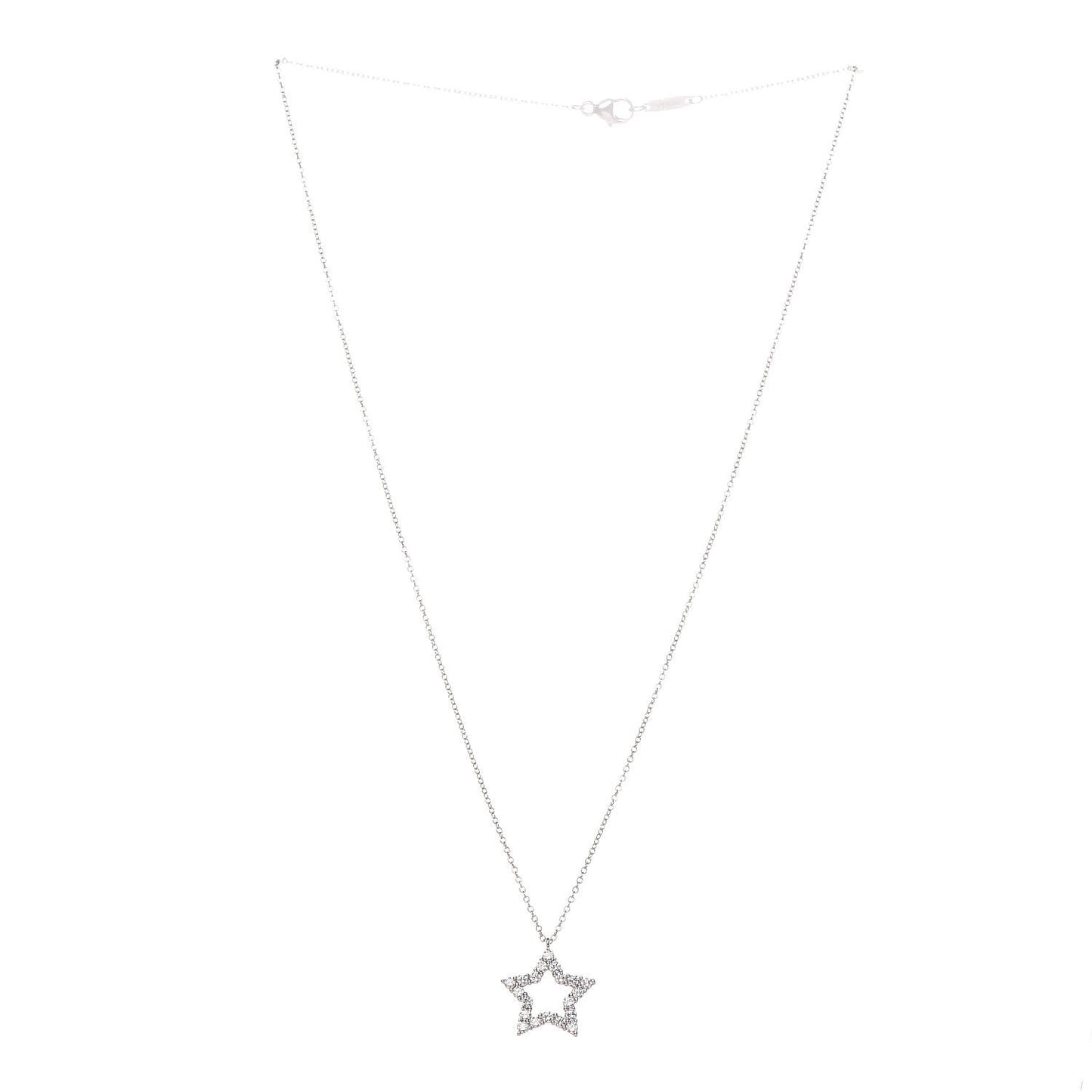 Platinum Diamond Star Pendant Necklace