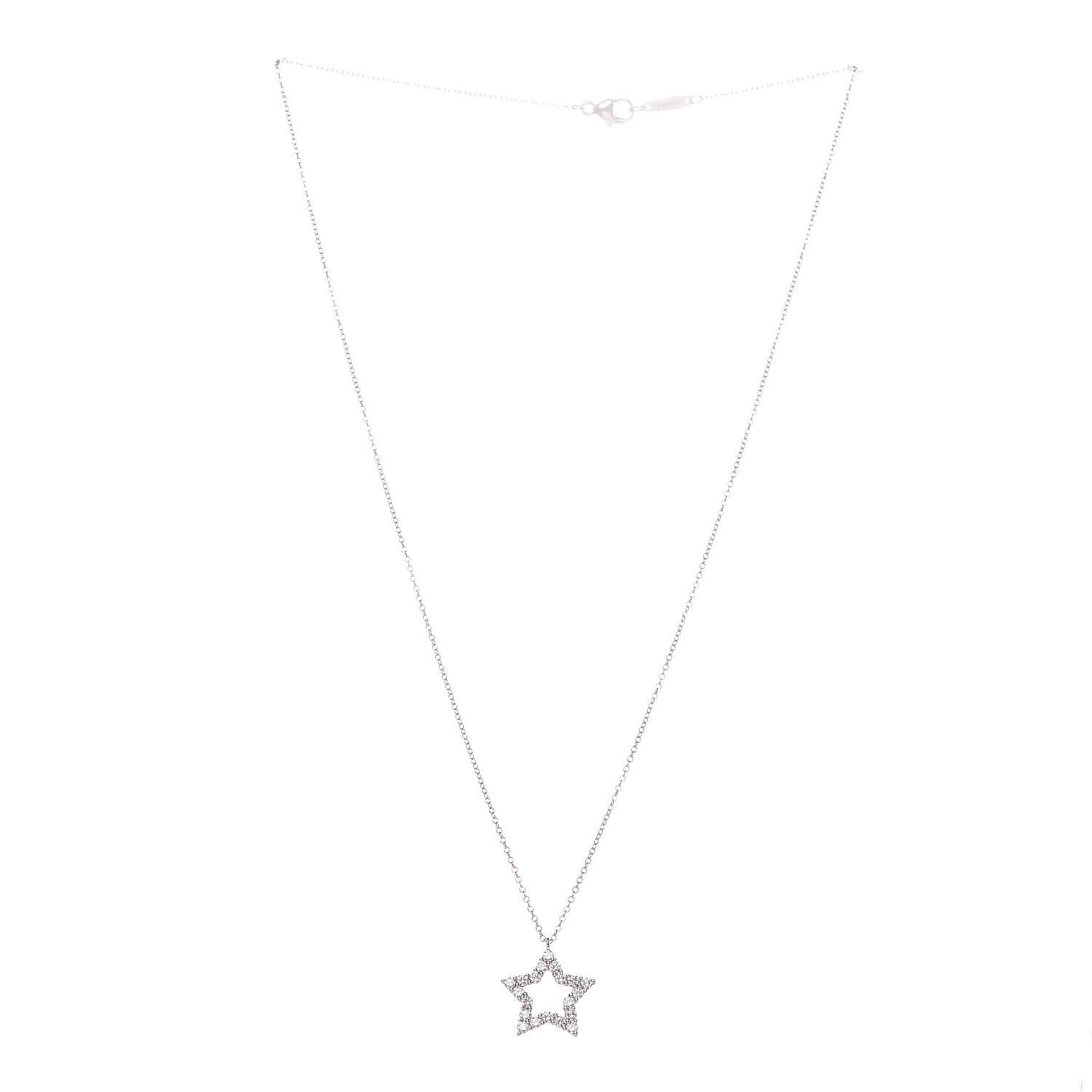 Tiffany Platinum Diamond Star Pendant Necklace 3 of 7