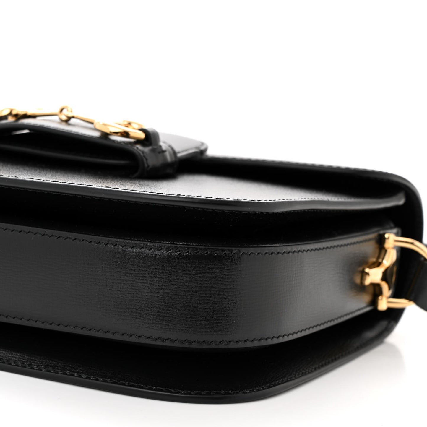 Azalea Calfskin Horsebit 1955 Shoulder Bag Black Black