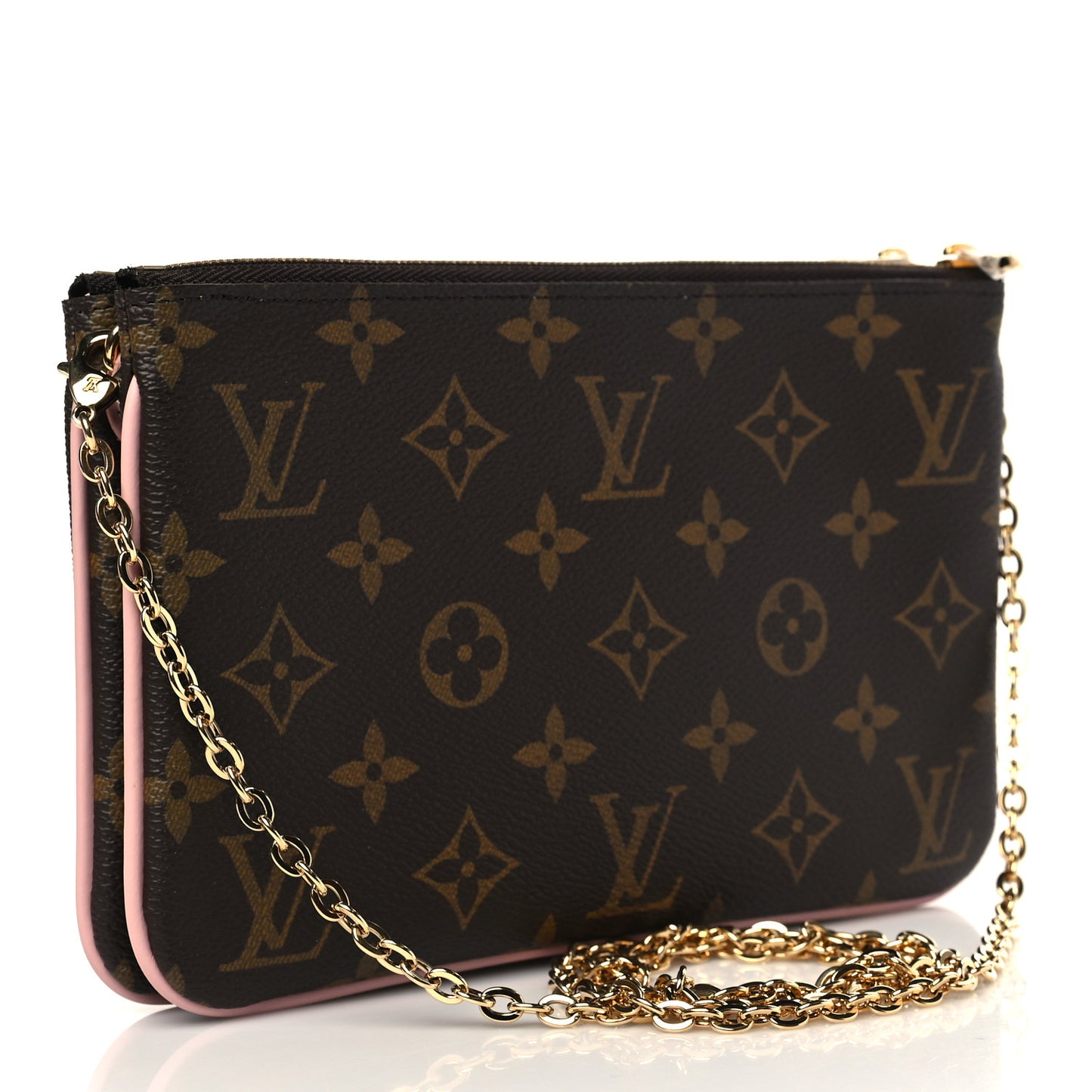 Monogram 2020 Christmas Animation Big Wheel Double Zip Pochette Rose Ballerine