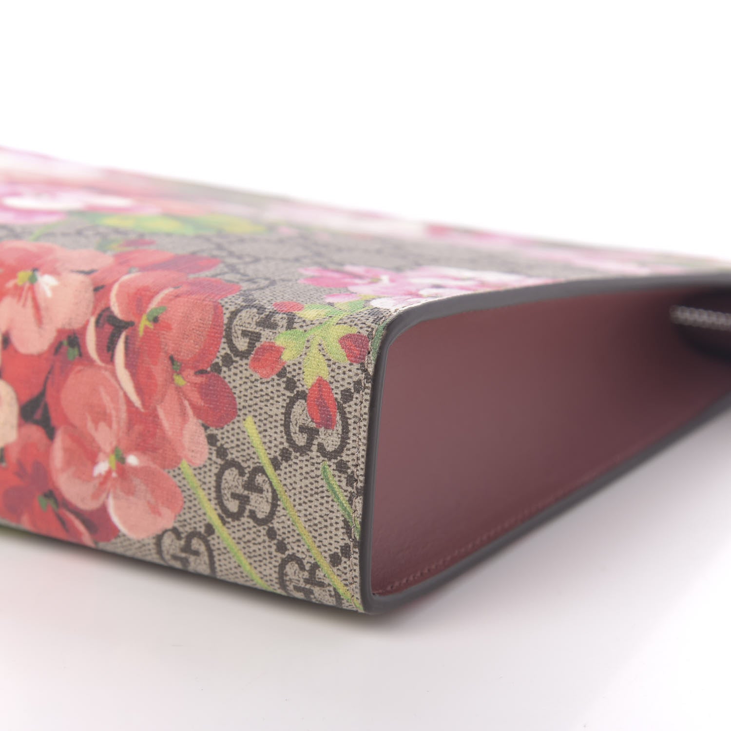 Gucci GG Supreme Monogram Blooms Large Cosmetic Case Beige Multicolor Dry Rose 7 of 11
