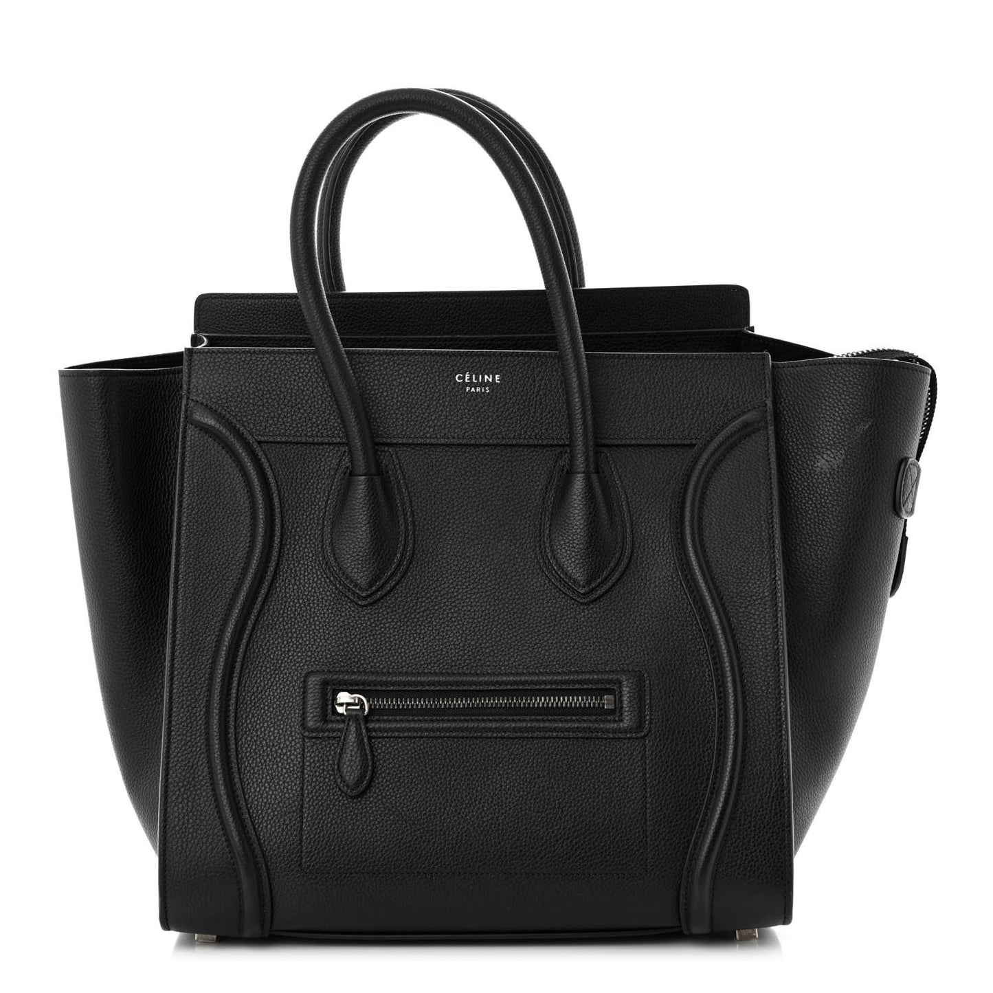 Drummed Calfskin Mini Luggage Black