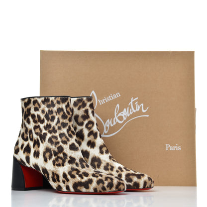 Christian Louboutin Pony Hair Leopard Turela 55 Ankle Boots 37 Black White 14 of 14
