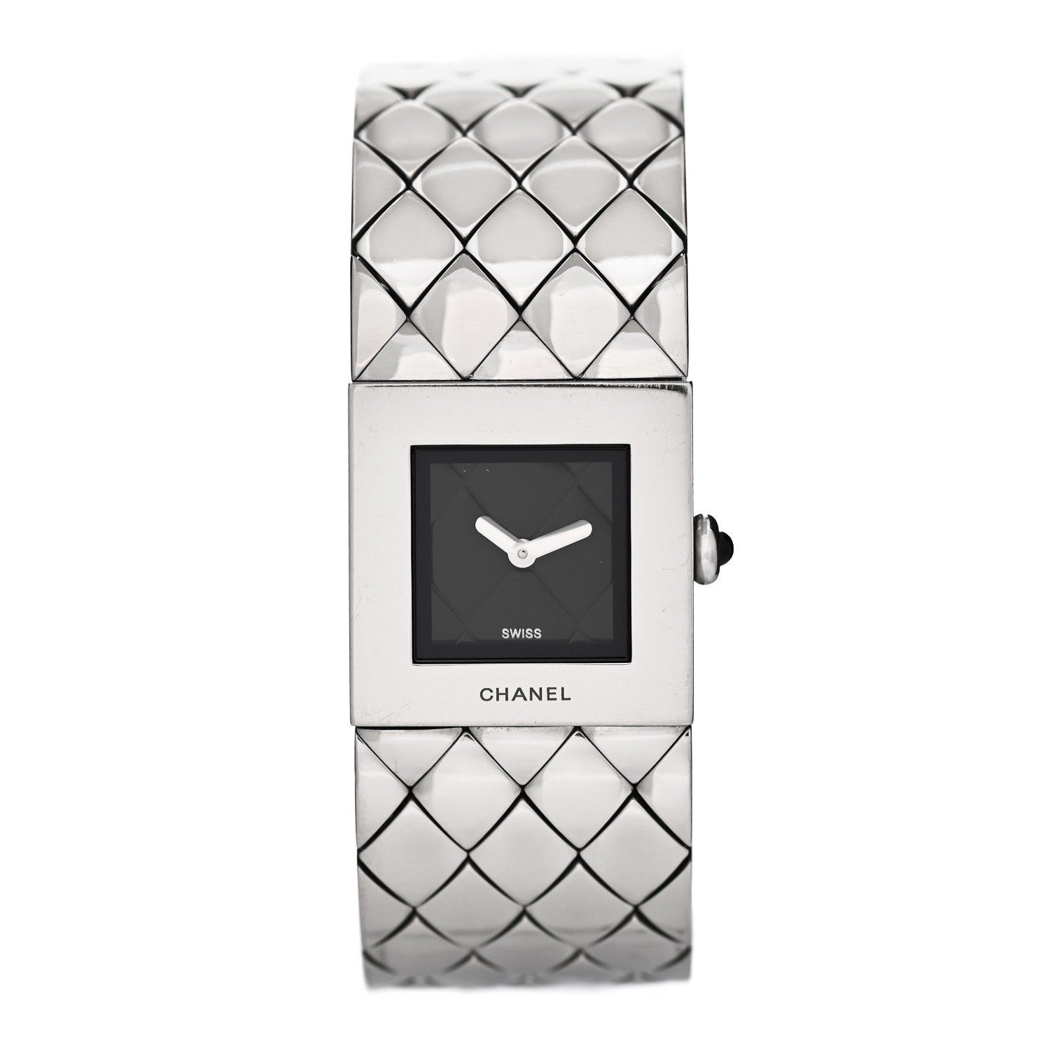 Chanel Stainless Steel 19mm Quilted Matelasse Acier Quartz Watch Black 1 of 4