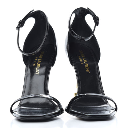 Saint Laurent Patent Calfskin Opyum 110 Sandals 36 Black Gold 2 of 8
