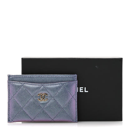 Chanel Iridescent Caviar Quilted Card Holder Dark Blue 11 of 11