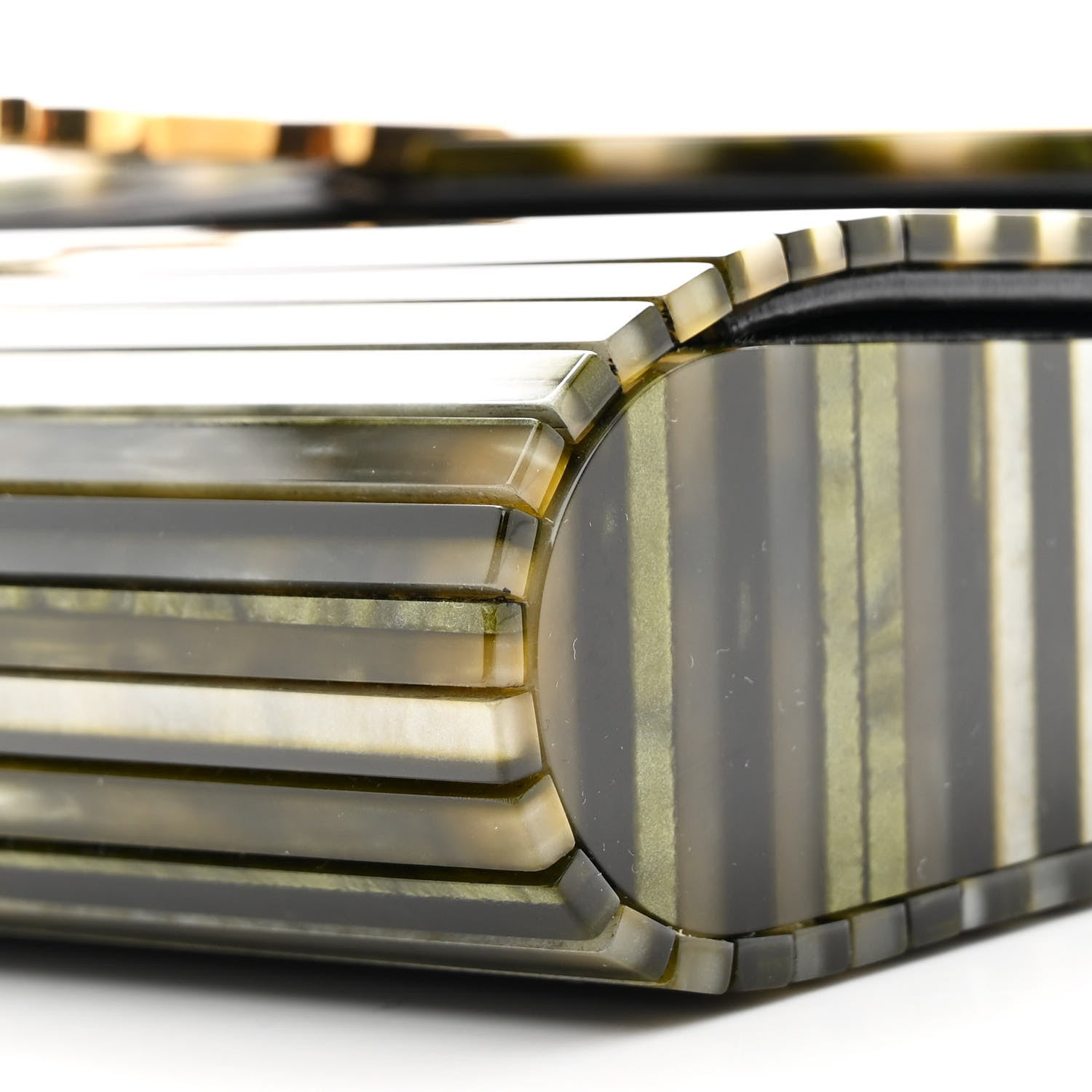Saint Laurent Plexiglass Monogram Vicky Minaudiere Clutch Green
