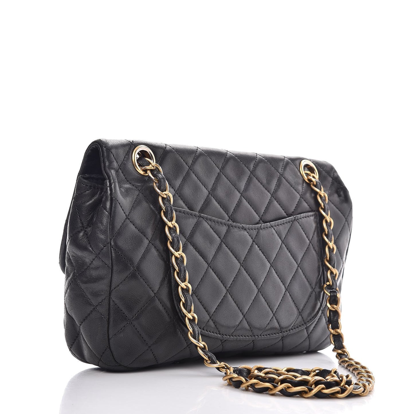 Lambskin Quilted Medium Cruise Charm Single Flap Black