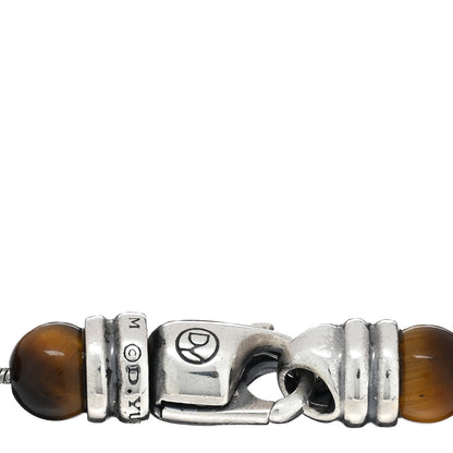 David Yurman Sterling Silver Red Tiger Eye 6mm Spiritual Beads Bracelet 3 of 3