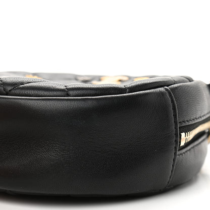 Chanel Lambskin Quilted Studded Round Clutch With Chain Black 9 of 9
