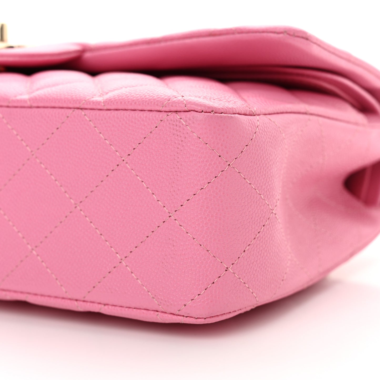 Caviar Quilted Medium Double Flap Pink