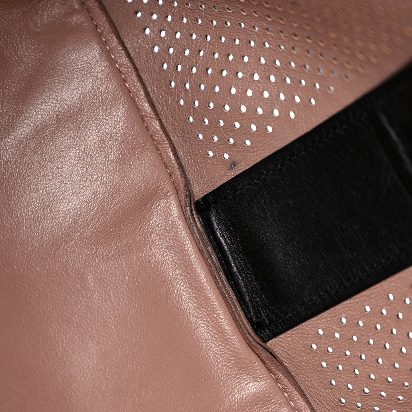 Calfskin Perforated Bag Black