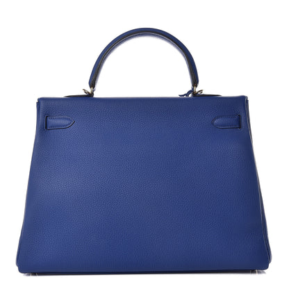 Hermes Togo Kelly Retourne 35 Bleu Electrique 4 of 37