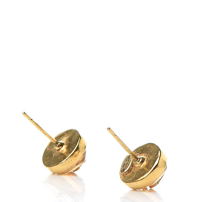 Chanel Resin CC Stud Earrings Gold 3 of 4