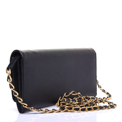 Prada Saffiano Metal Oro Chain Wallet Black 3 of 13