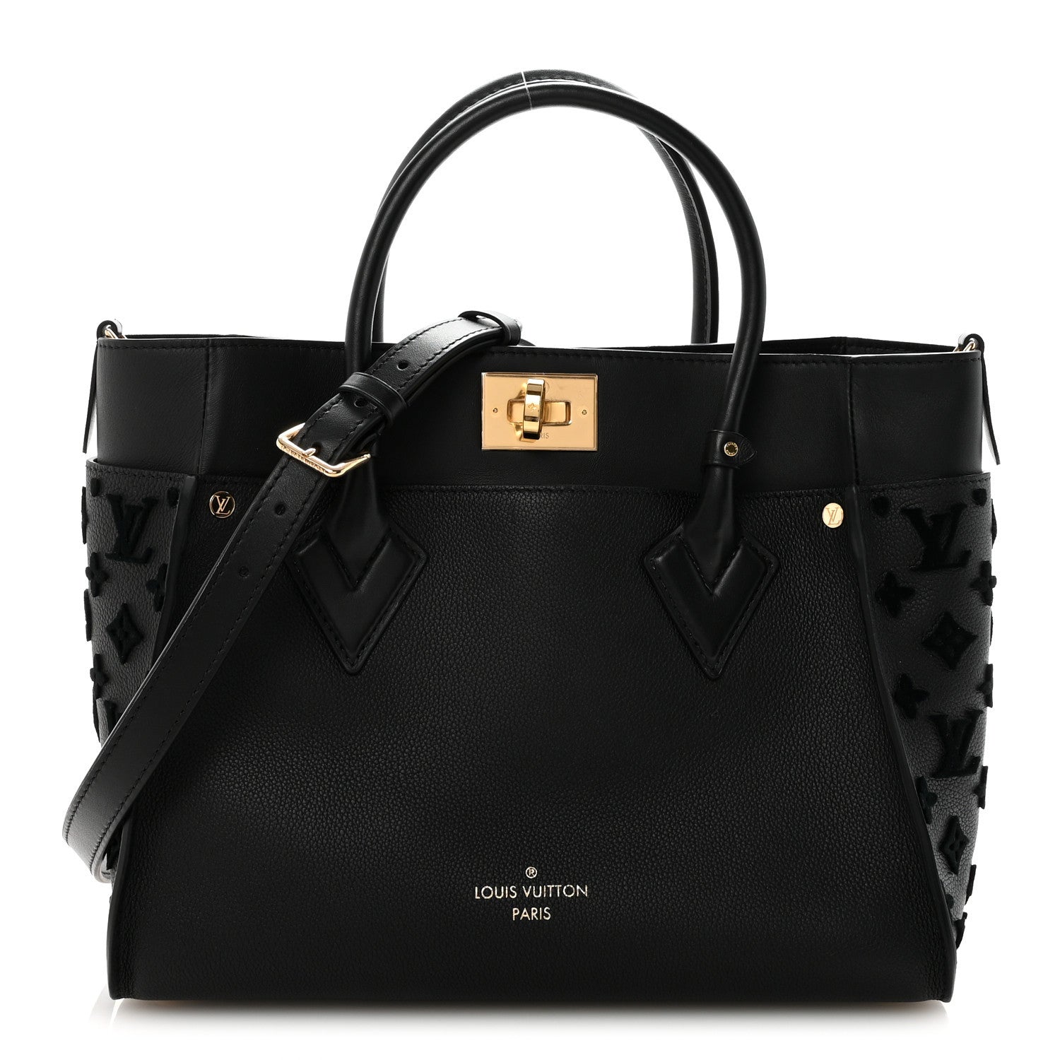 Louis Vuitton Calfskin Monogram Tufting On My Side Black 1 of 9