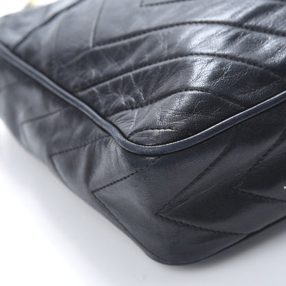 Chanel Lambskin Chevron Quilted Tassel Camera Case Black 13 of 14