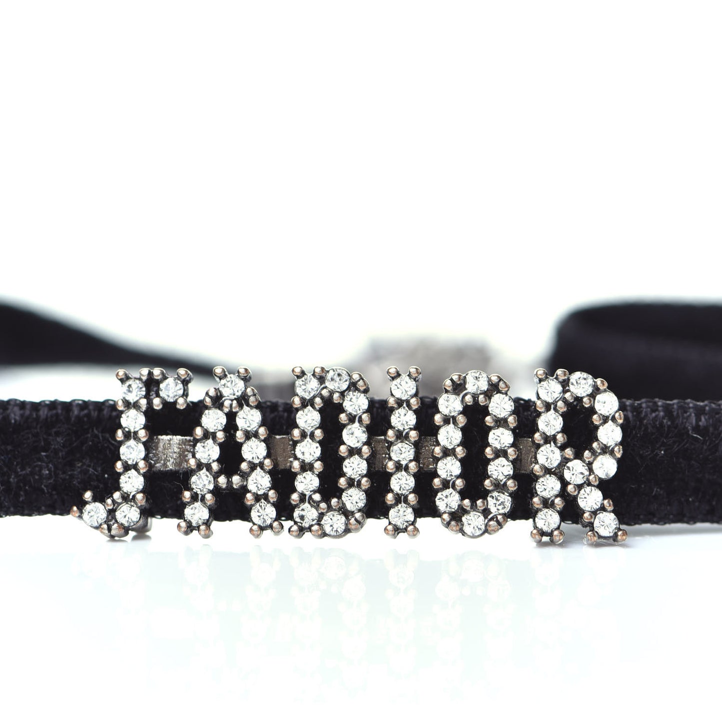 Velvet Crystal J’Adior Choker Necklace Black