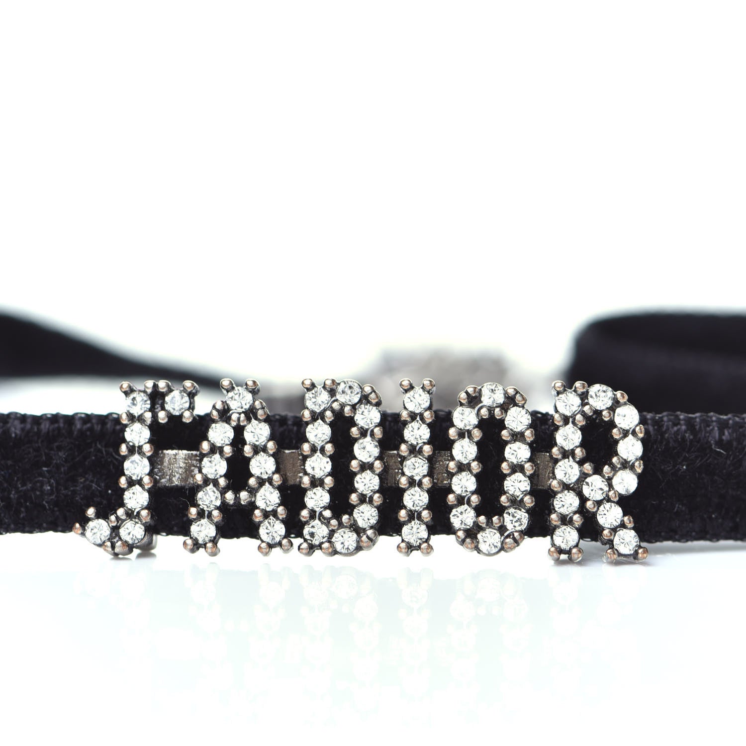 Christian Dior Velvet Crystal J’Adior Choker Necklace Black 3 of 5