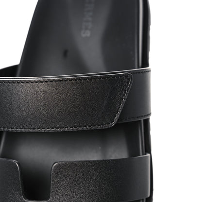 Hermes Calfskin Womens Chypre Sandals 38 Black 10 of 11