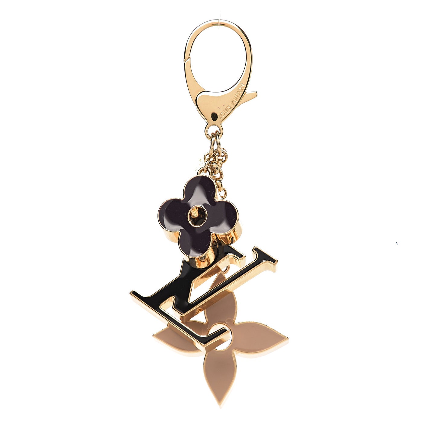 Fleur De Monogram Bag Charm Dore