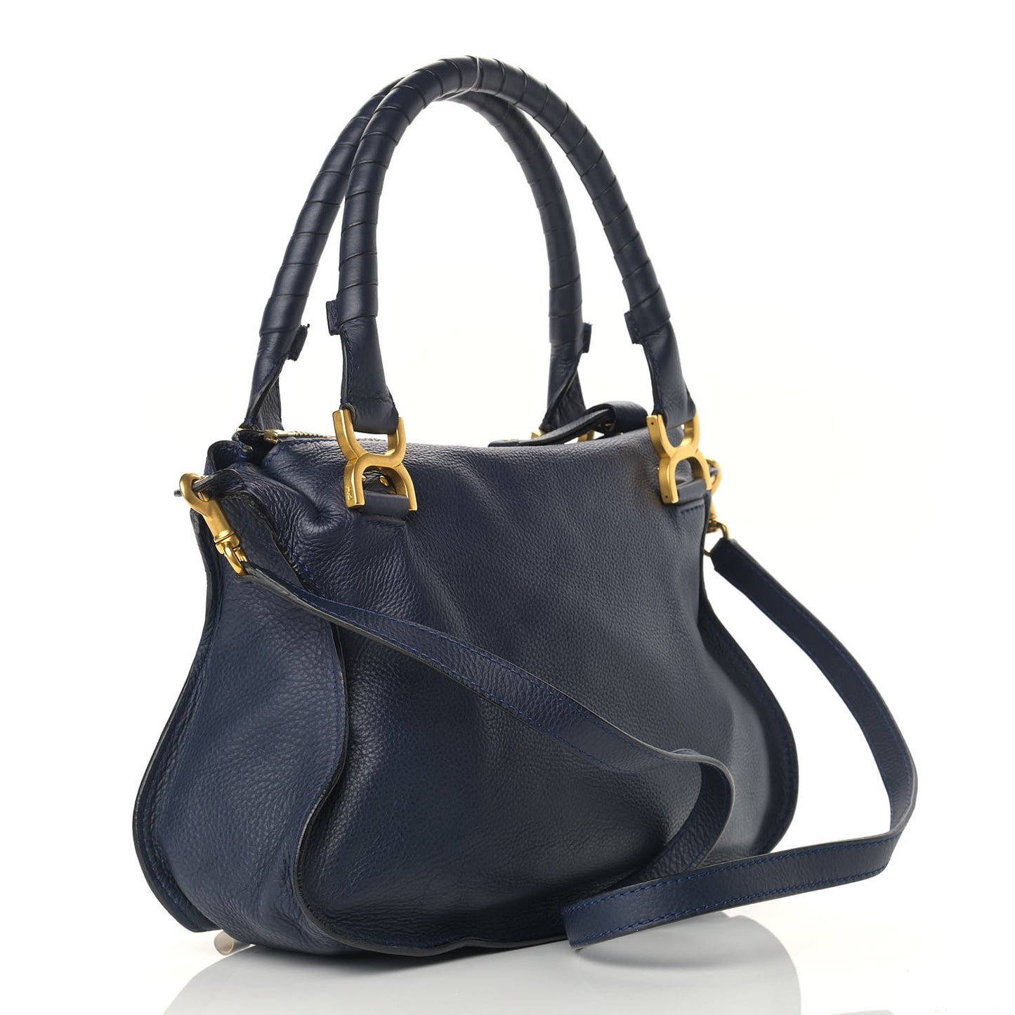 Calfskin Medium Marcie Satchel Navy