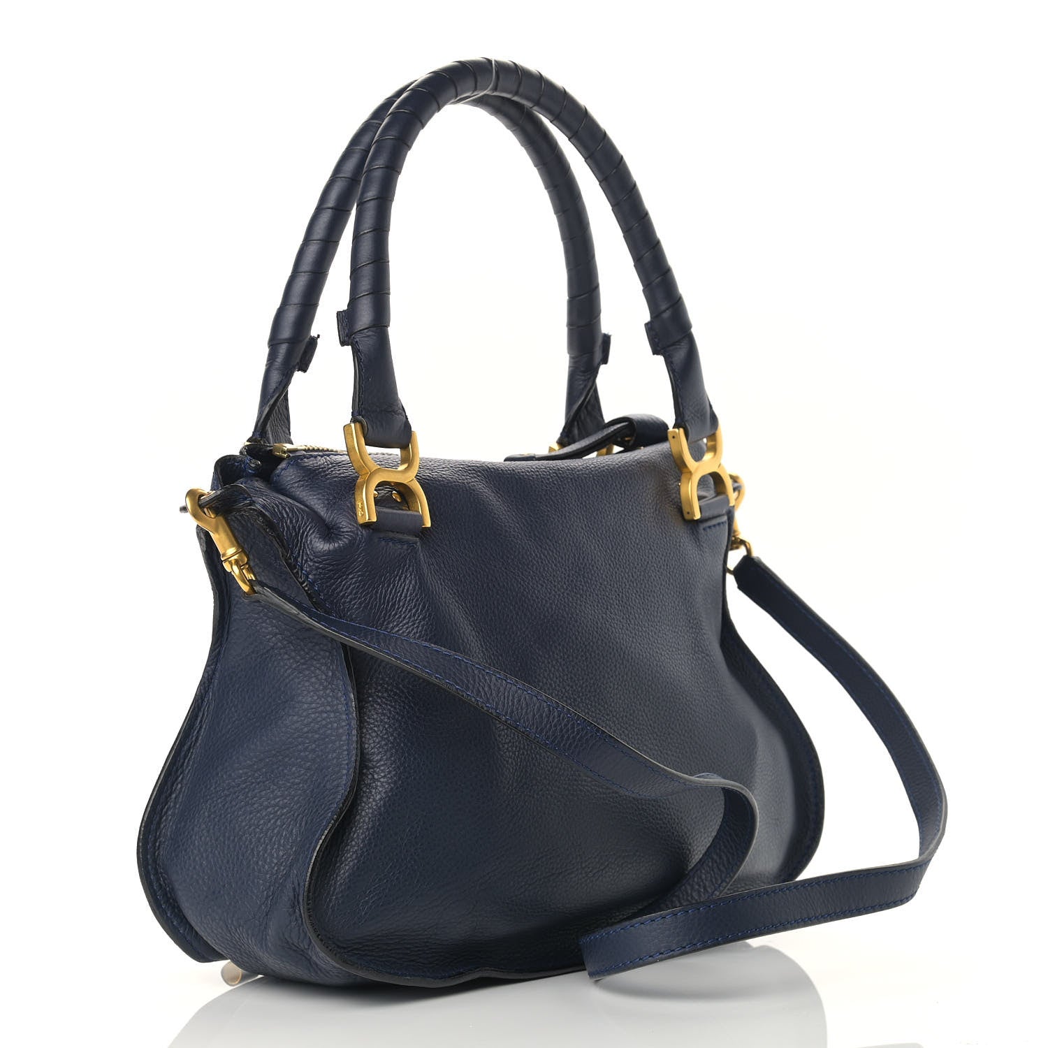 Chloe Calfskin Medium Marcie Satchel Navy 2 of 9