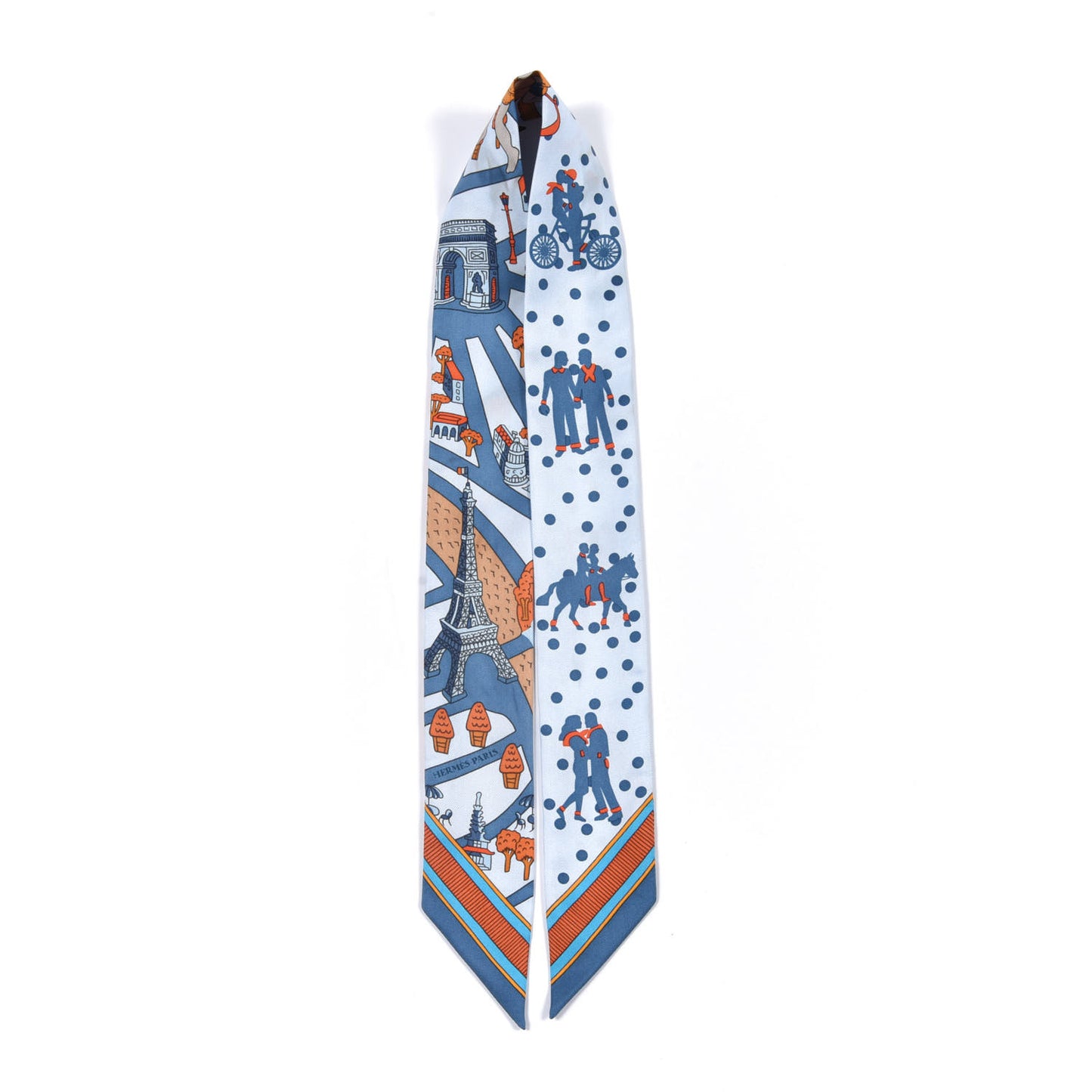 Silk Les Nouveaux Amoureux de Paris Twilly Ciel Blue Jean Orange