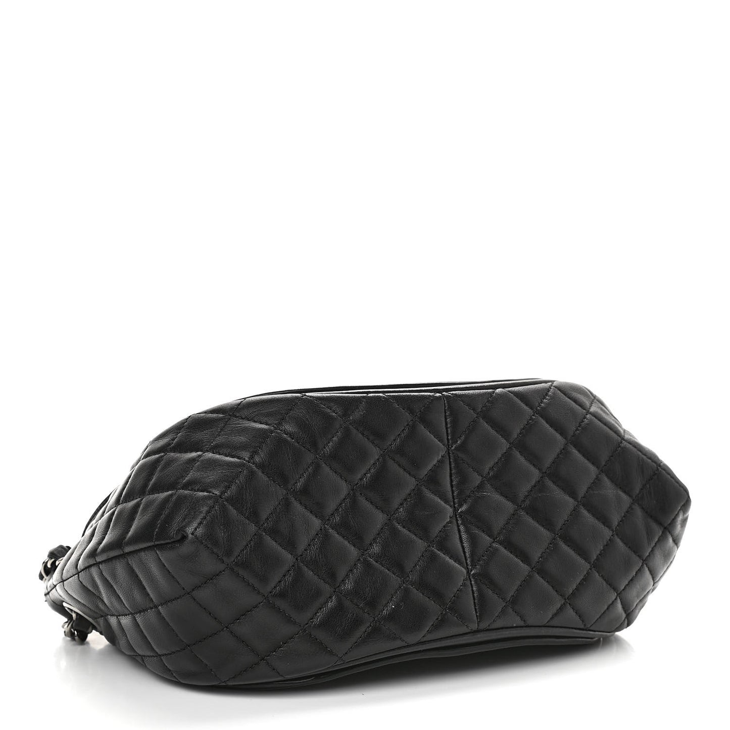 Lambskin Patent Classic Twist Crescent Flap Bag Black