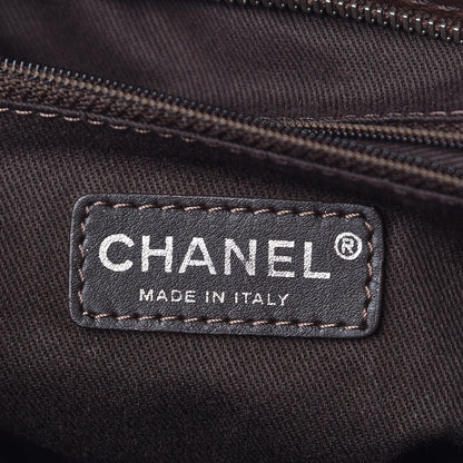 Chanel Calfskin Stitched Outdoor Ligne Bowler Brown 6 of 14