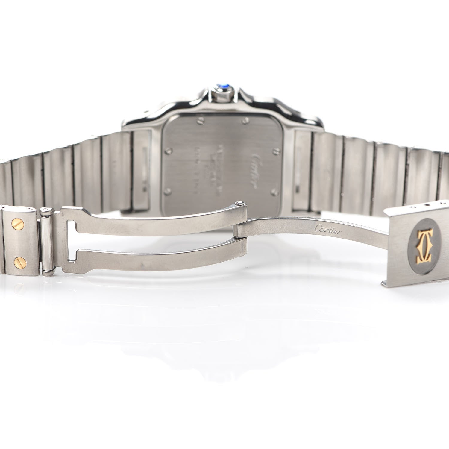 Cartier Stainless Steel 18K Yellow Gold 29mm Santos De Galbee Quartz Watch 5 of 5