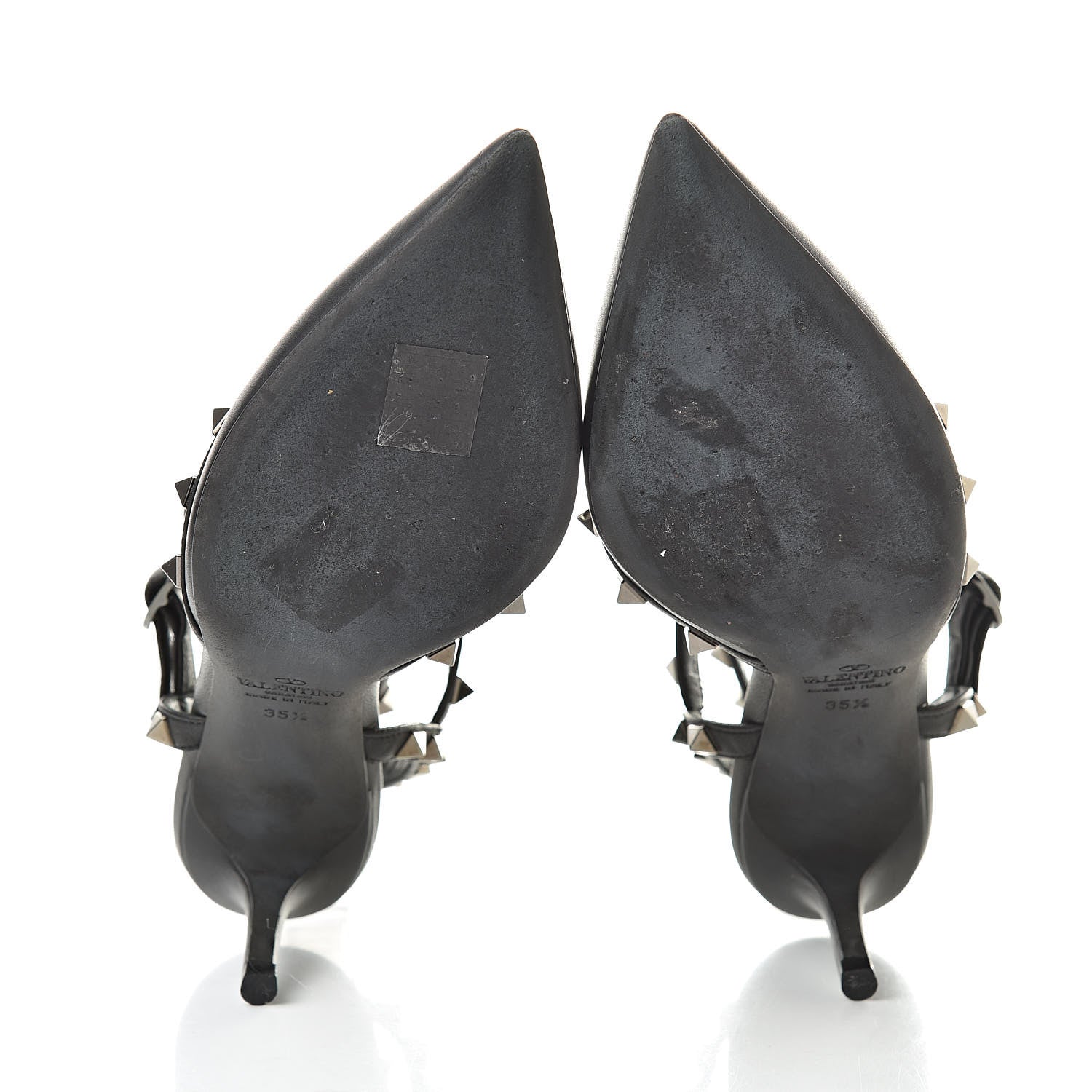 Valentino Garavani Nappa Rockstud Ankle Strap Low Heel Pumps 35.5 Black 5 of 10