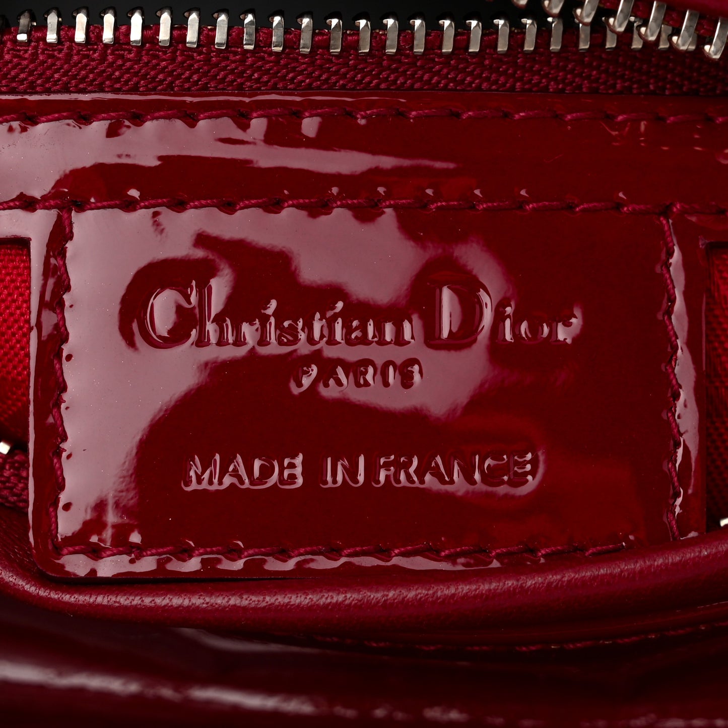 Patent Cannage Medium Lady Dior Burgundy Red