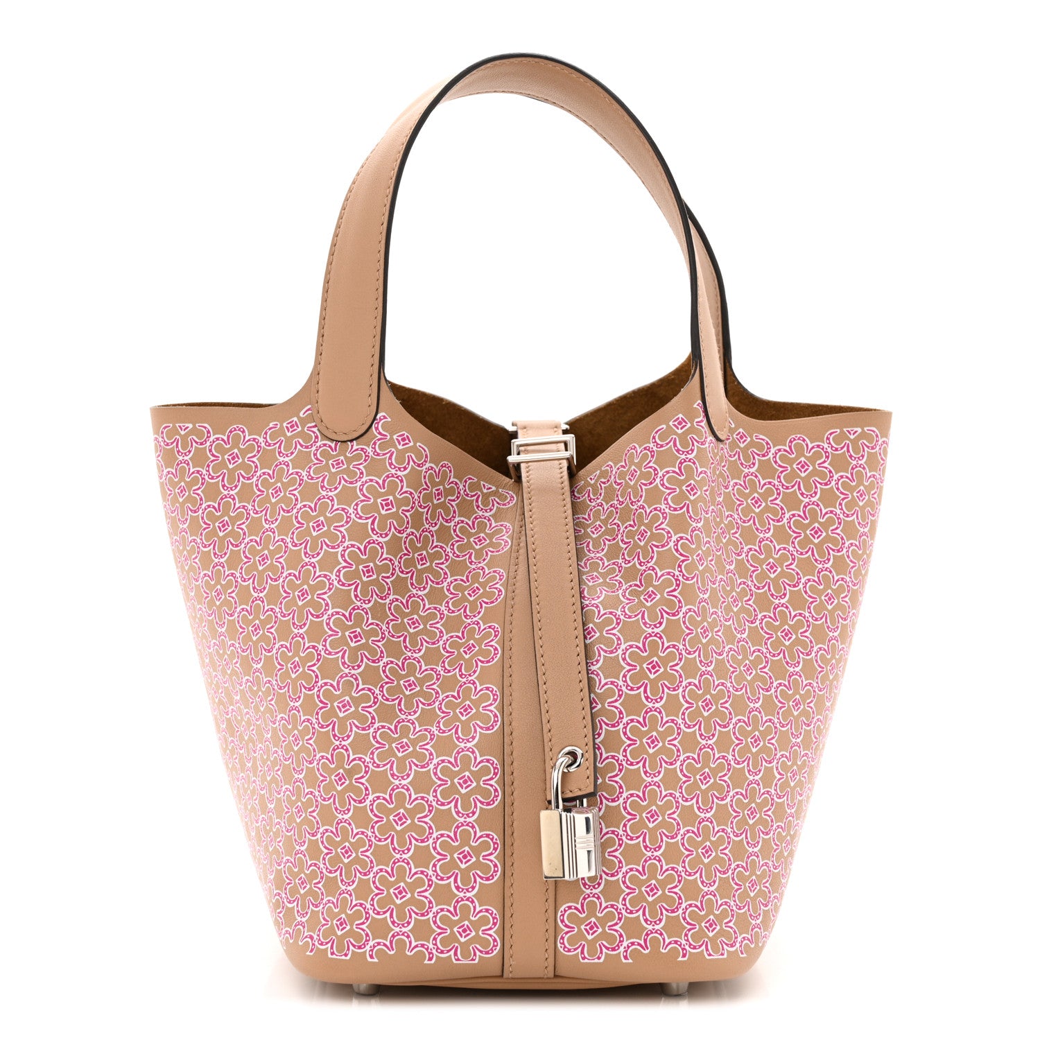 Hermes Swift Lucky Daisy Picotin Lock 18 PM Chai Rose White 1 of 10