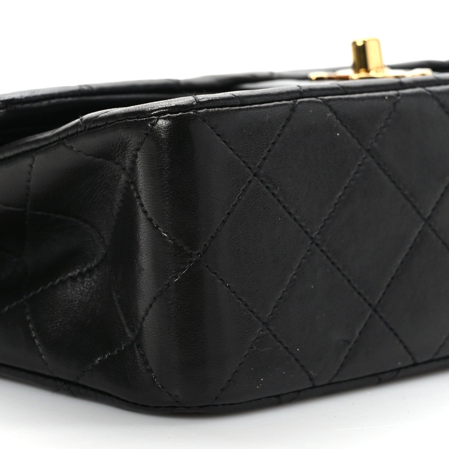Lambskin Quilted Small Double Flap Black