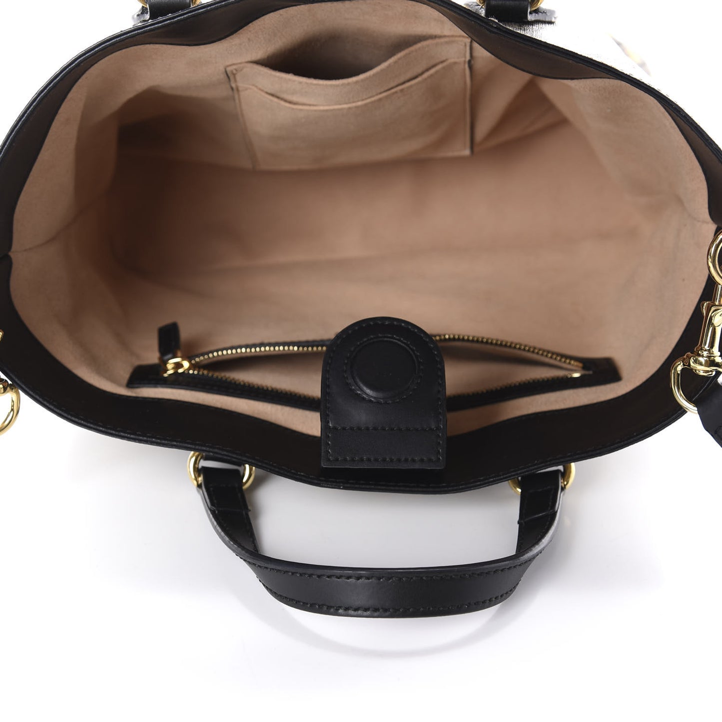Soft GG Supreme Monogram Bees Small Crossbody Tote Beige Oro Black