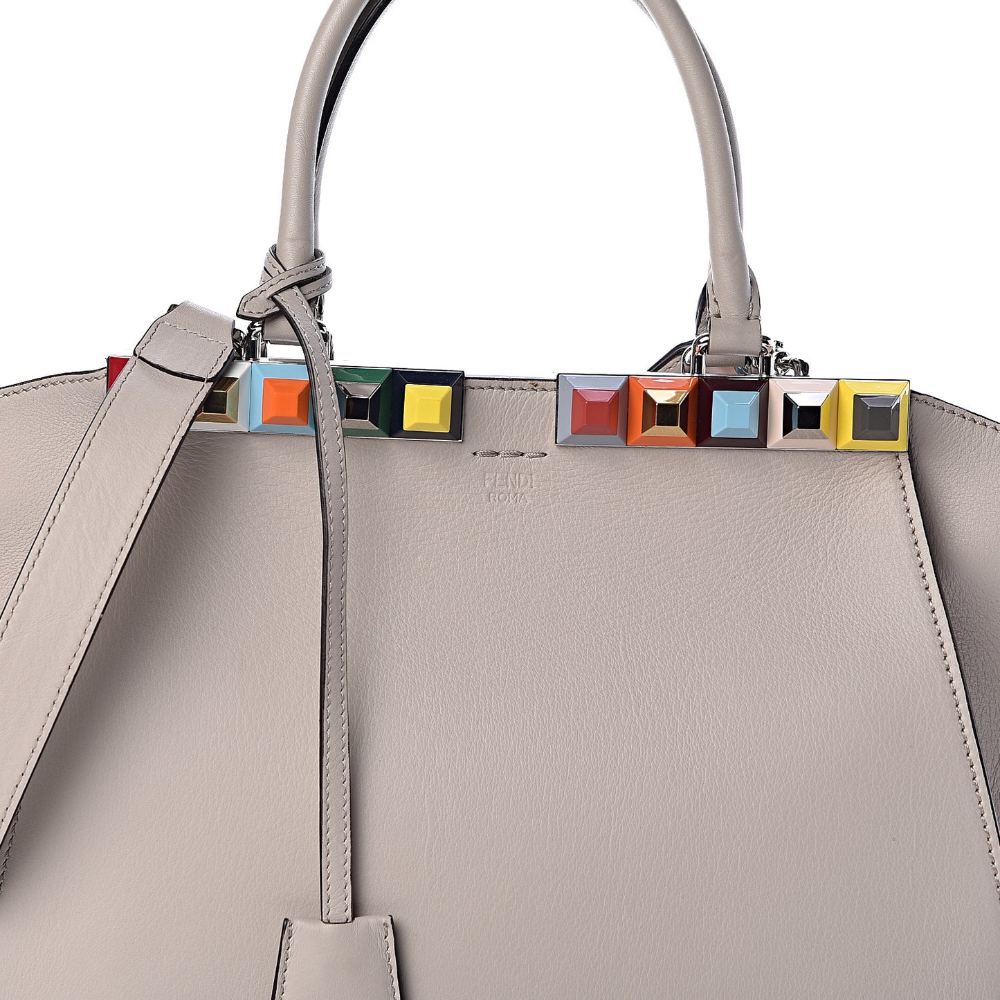 VItello Dolce Studded Petite 3Jours Tote Grigio Polvere Multicolor