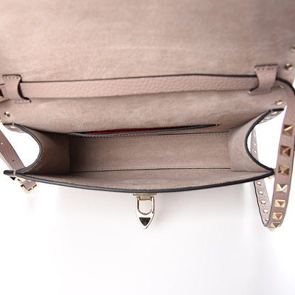 Valentino Garavani Pebbled Calfskin Medium Rockstud Flip Lock Crossbody Bag Poudre 5 of 9