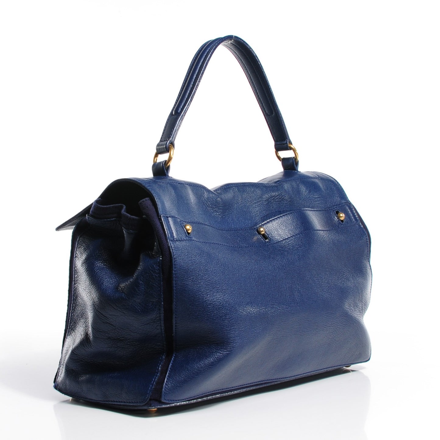 Calfskin Canvas Medium Muse Two Navy