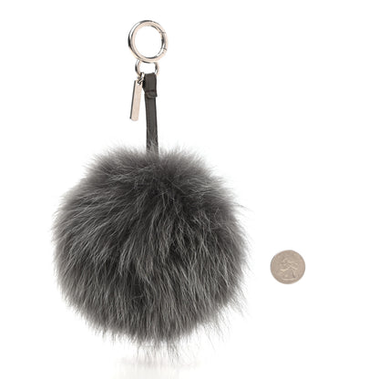 Fendi Fox Fur S ABCharm Bag Charm Grey Yellow 2 of 4