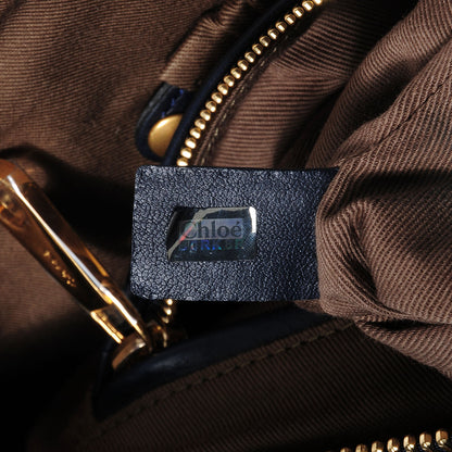 Chloe Denim Large Marcie Satchel Navy 8 of 10
