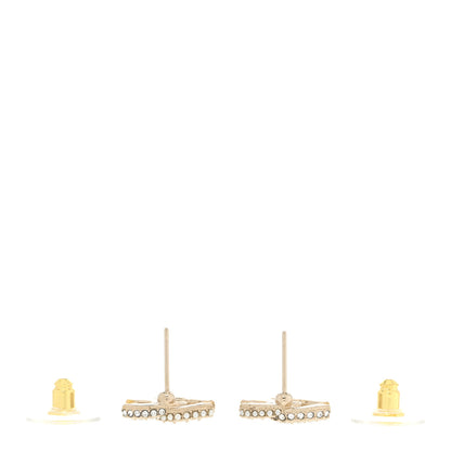 Chanel Crystal Pearl CC Earrings Gold 3 of 5