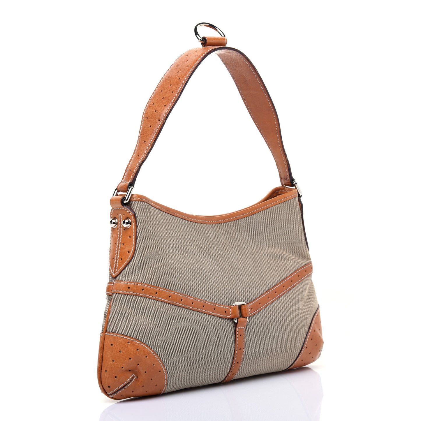 Canvas Web GG Reins Shoulder Bag Cognac