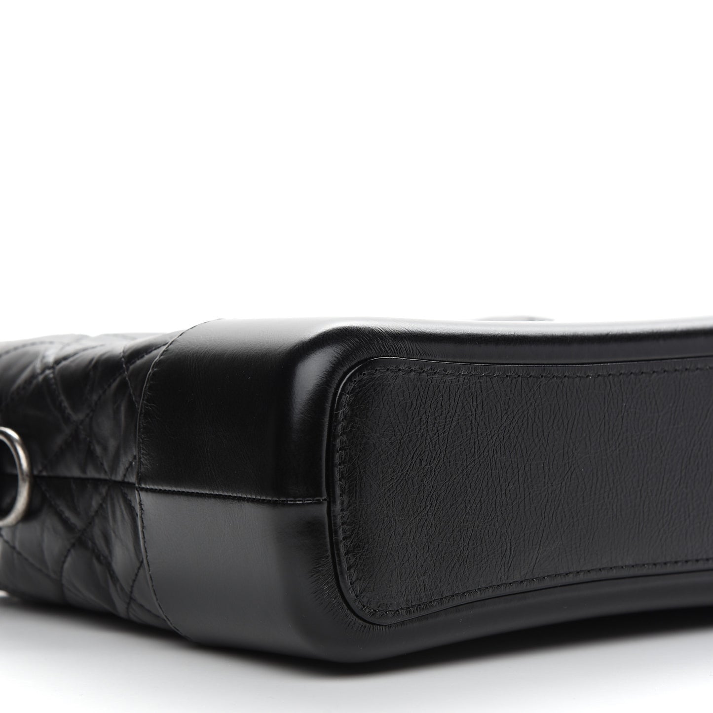 Aged Calfskin Quilted Medium Gabrielle Hobo Black