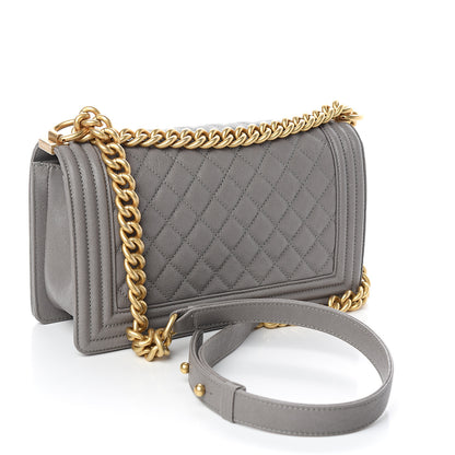 Chanel Caviar Quilted Medium Boy Flap Grey 2 of 10