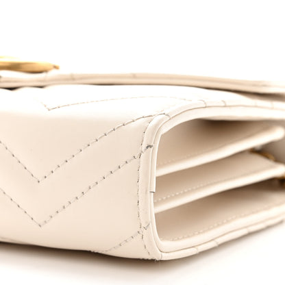 Gucci Calfskin Matelasse GG Marmont Chain Wallet Mystic White 10 of 11