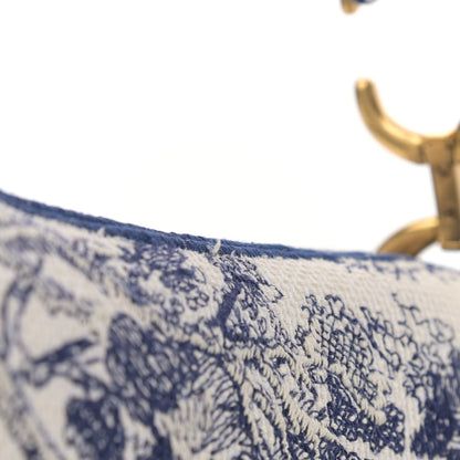 Christian Dior Canvas Embroidered Toile de Jouy Saddle Bag Blue 15 of 16